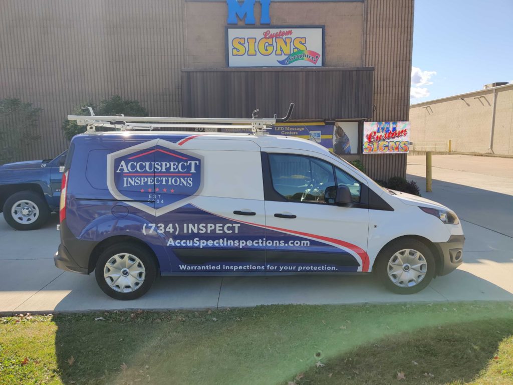 Accuspect Inspections Vehicle Wrap Side MI Custom Signs Taylor MI