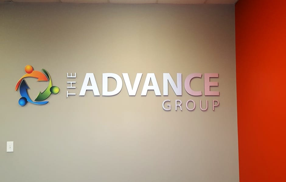 Advance Staffing Routered 3 Dimensional Lettering MI Custom Signs Taylor MI