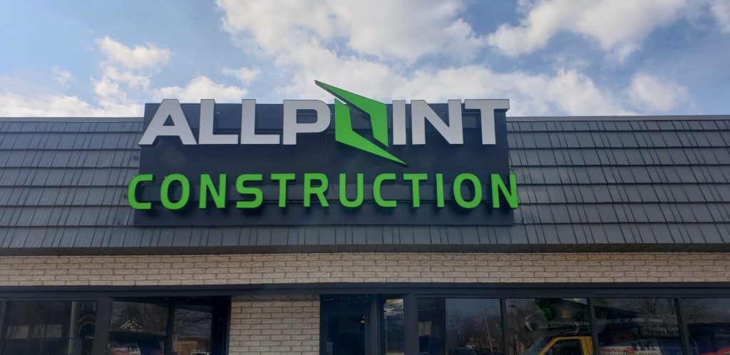 Allpoint Construction Building MI Custom Signs Taylor MI