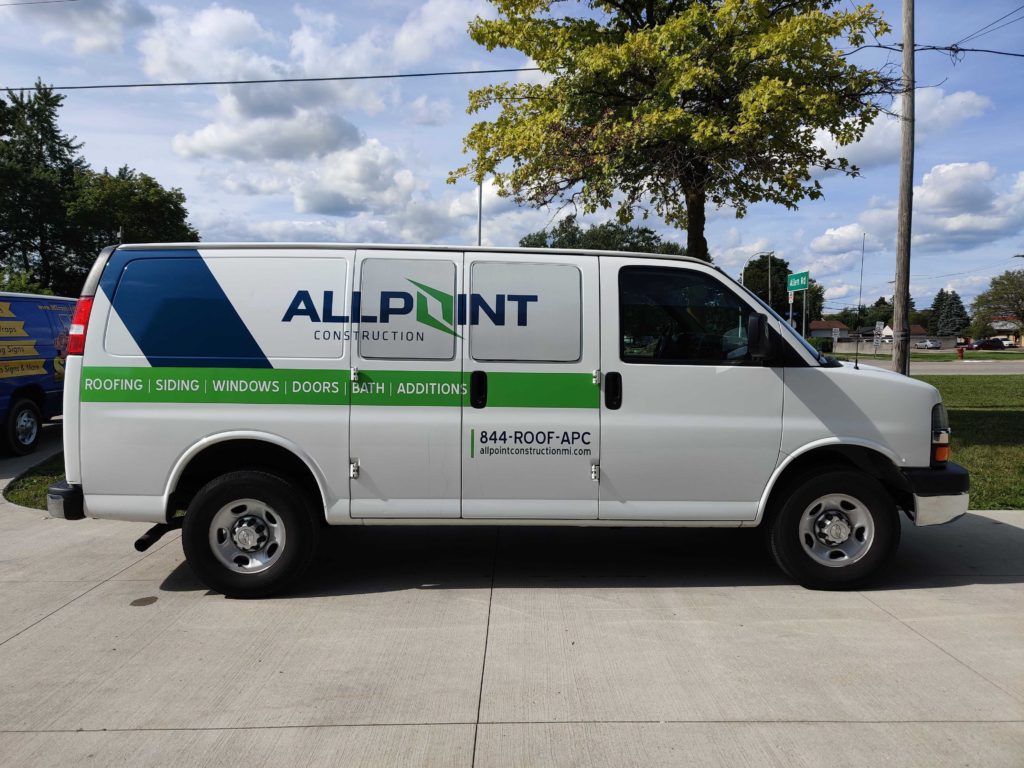 Allpoint Construction Side 2 Van Vehicle Wrap MI Custom Signs Taylor MI