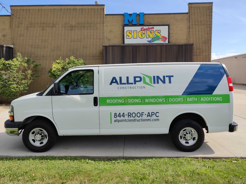 Allpoint Construction Side Van Vehicle Wrap MI Custom Signs Taylor MI