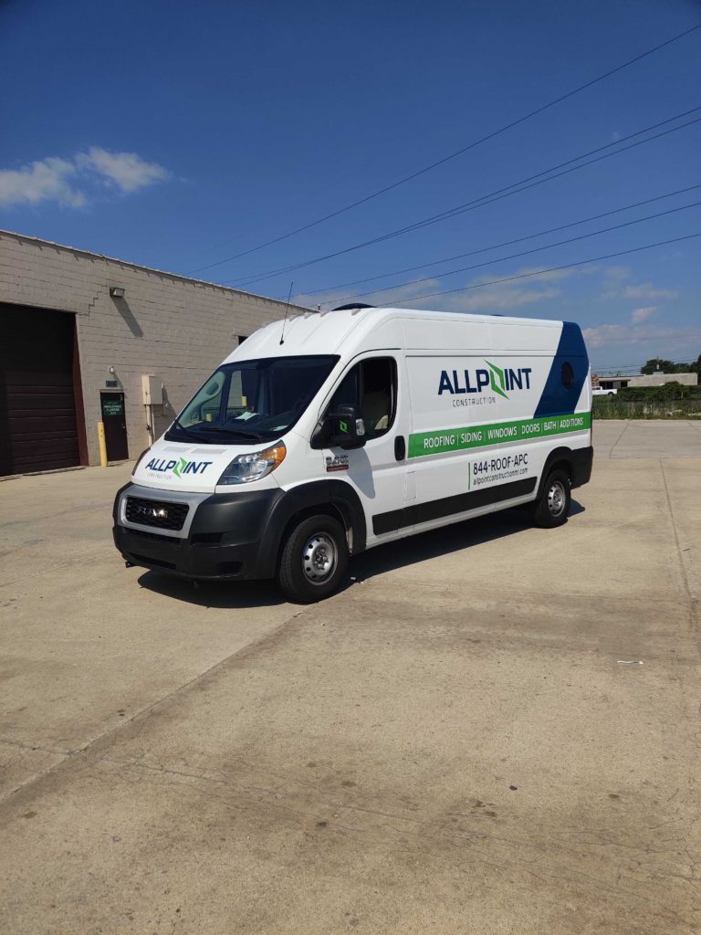 Allpoint Construction Van Side Profile Vehicle Wrap MI Custom Signs Taylor MI