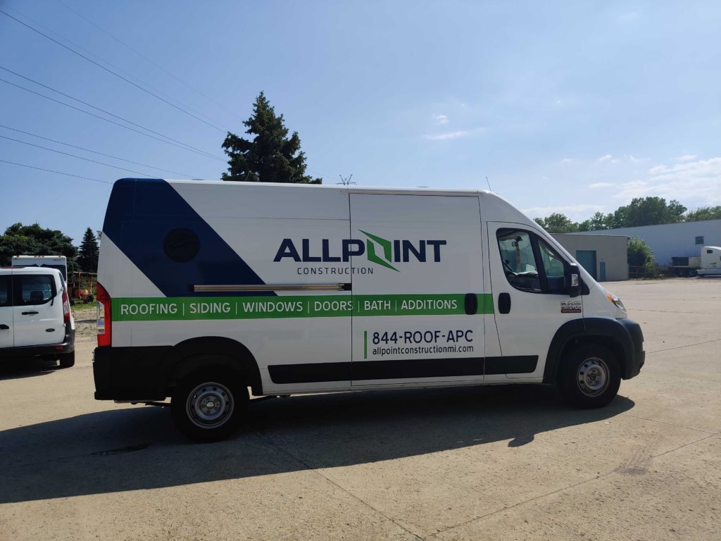 Allpoint Construction Van Vehicle Wrap MI Custom Signs Taylor MI