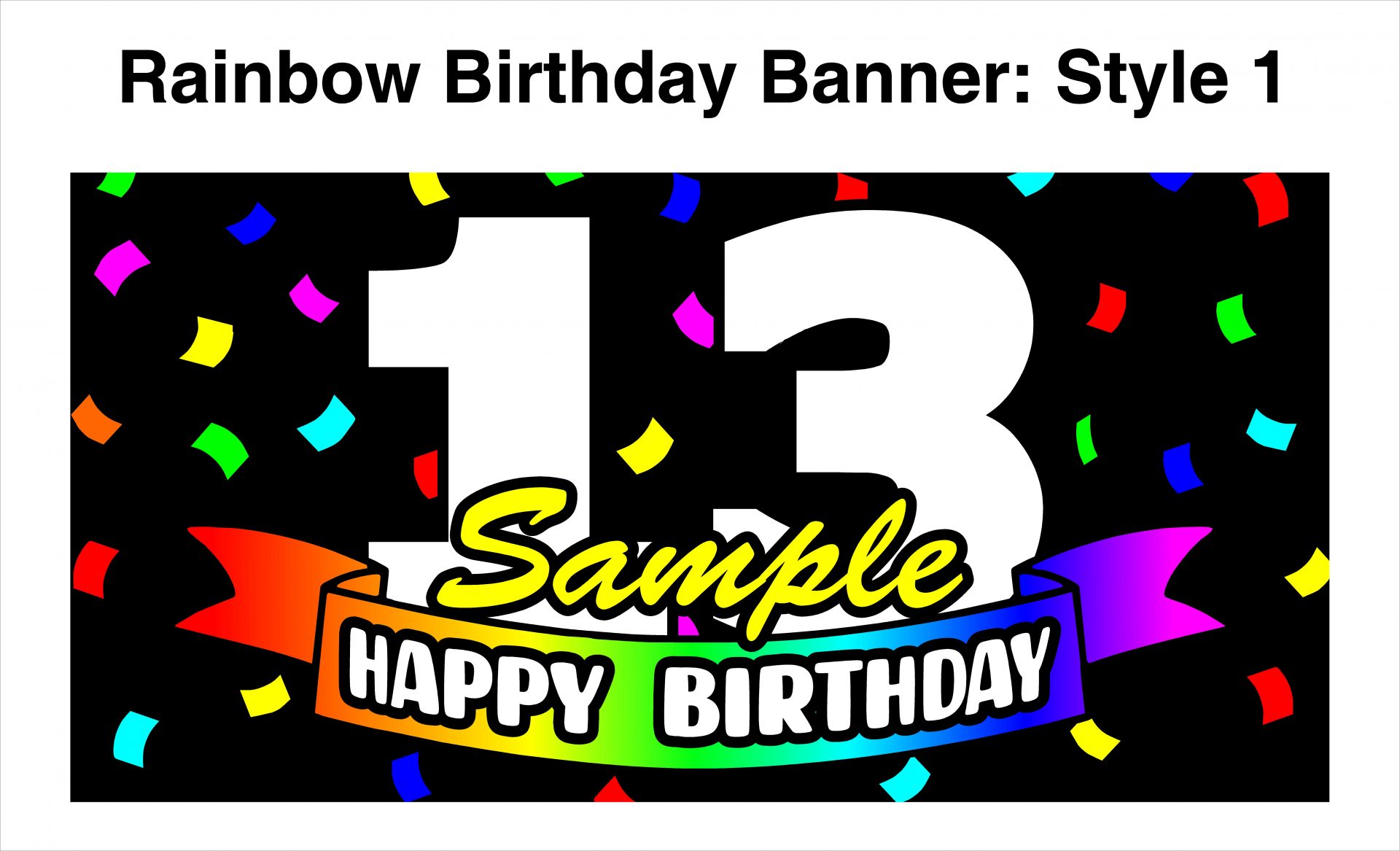 Happy Birthday Party Banner 1 - Multi-Pastel - The Sign Store NM