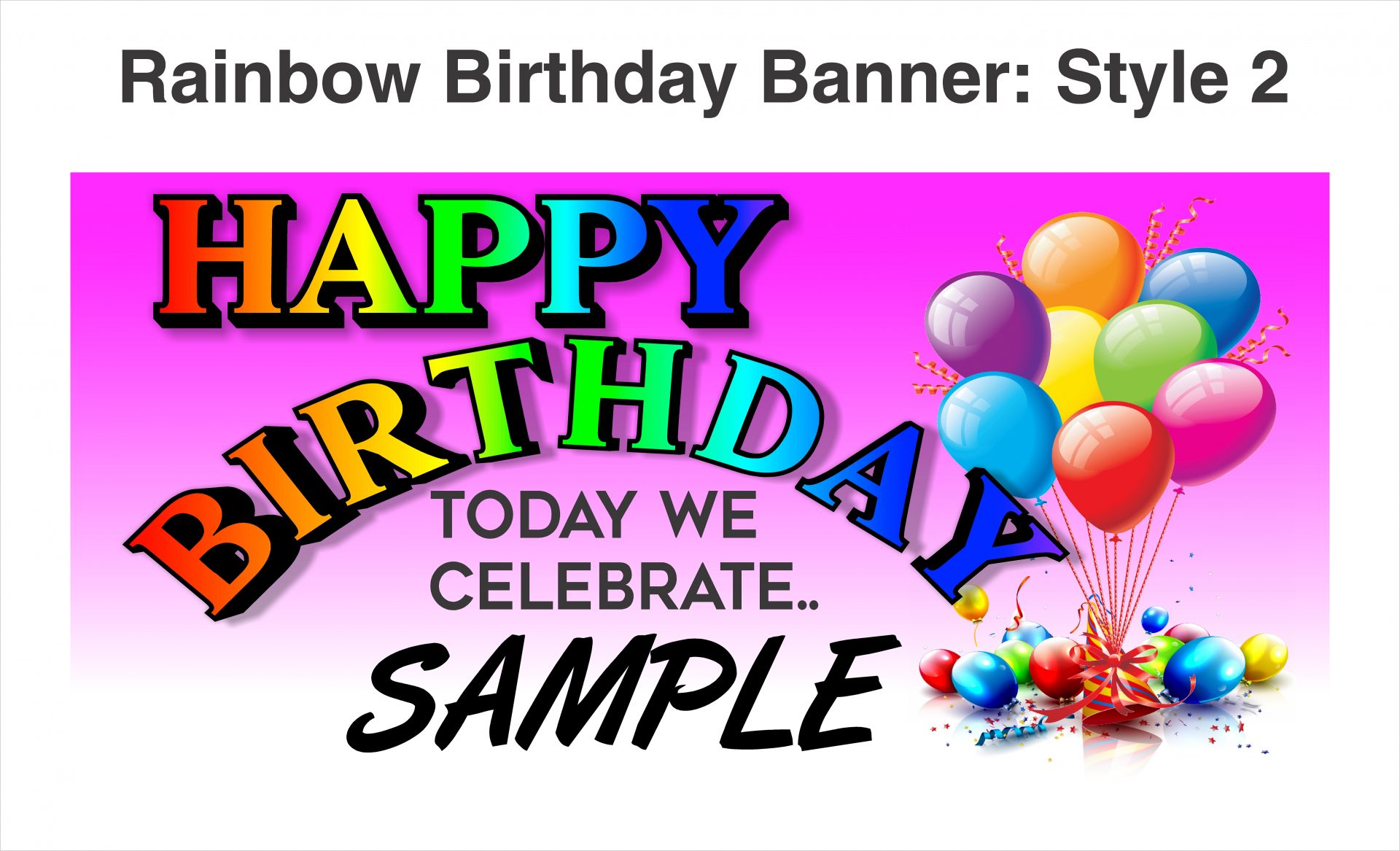 Rainbow Happy Birthday Sign Printable Colorful Birthday Decorations Rainbow  Silver Happy Birthday Poster Personalized Happy Birthday Print 