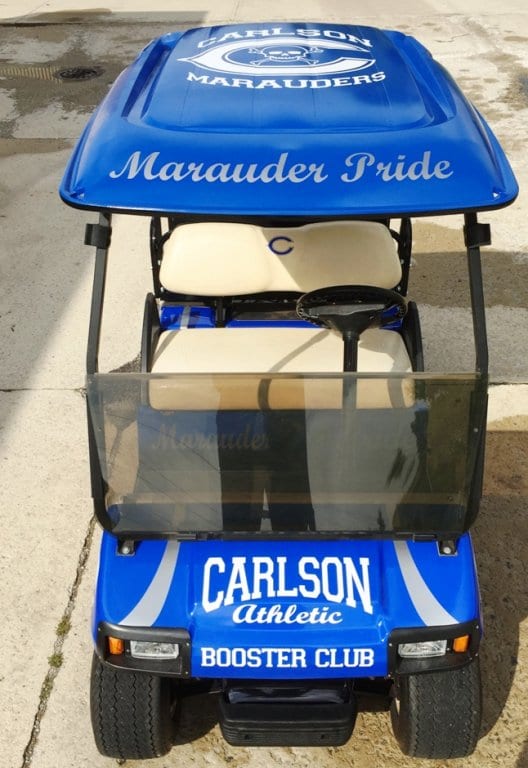 Carlson Athletic Booster Club Golf Cart Wrap Front MI Custom Signs Taylor MI