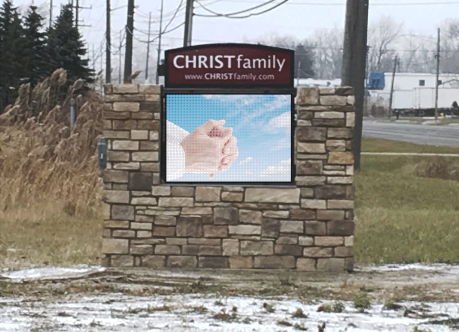 Christ Family LED Lit Box Sign Topper MI Custom Signs Taylor MI
