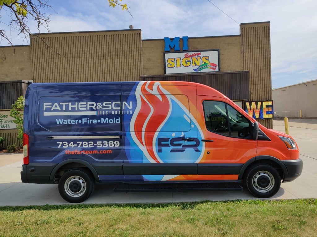 Father And Sons Resoration Side 2 Vehicle Graphic MI Custom Signs Taylor MI