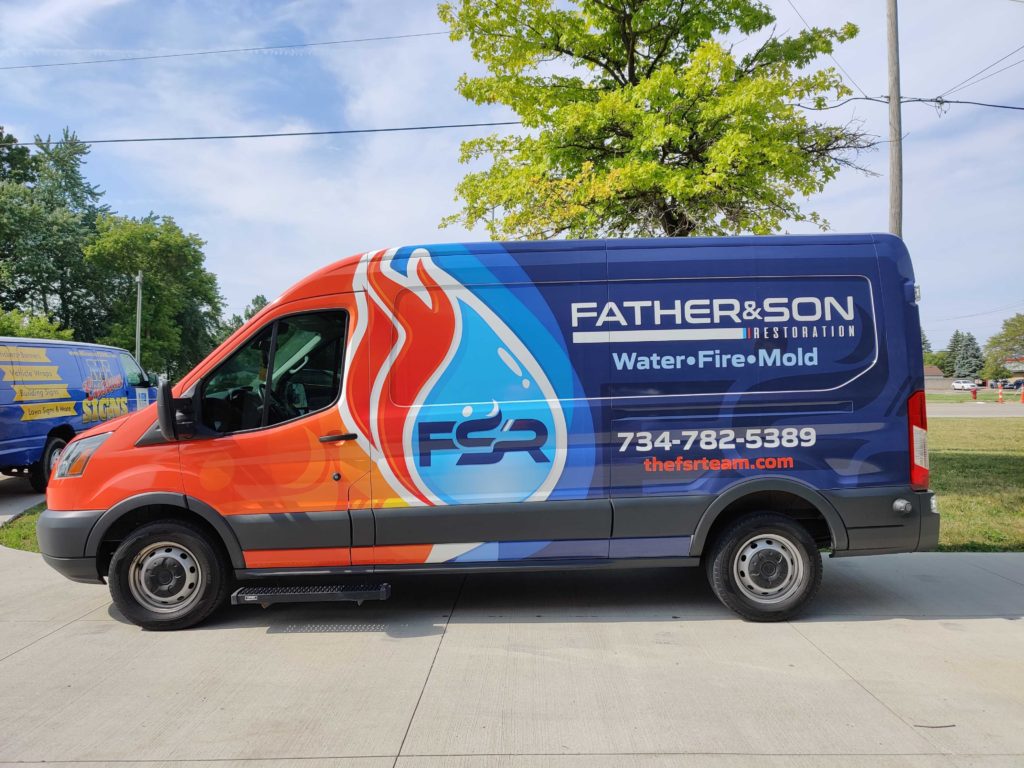 Father And Sons Resoration Vehicle Graphic MI Custom Signs Taylor MI