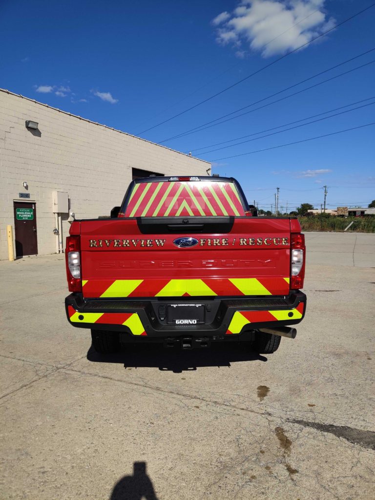Fire Truck Riverview Auto Wrap Rear MI Custom Signs Taylor MI