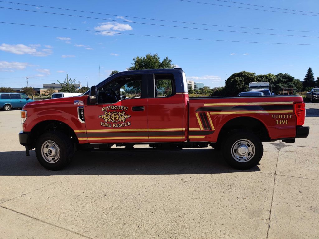 Fire Truck Riverview Auto Wrap Side MI Custom Signs Taylor MI