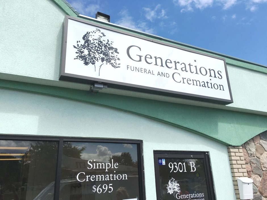 Generations Funeral Box Sign MI Custom Signs Taylor MI