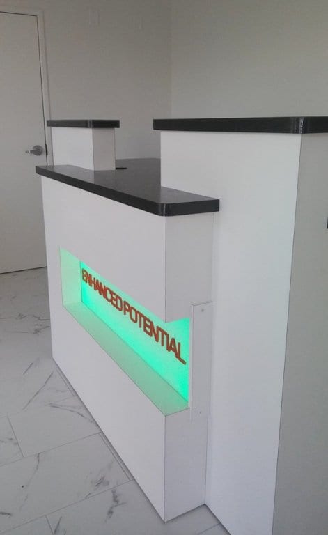 Inception Raised Lettering Inset Backlit Panel Point Of Sale Countertop MI Custom Signs Taylor MI
