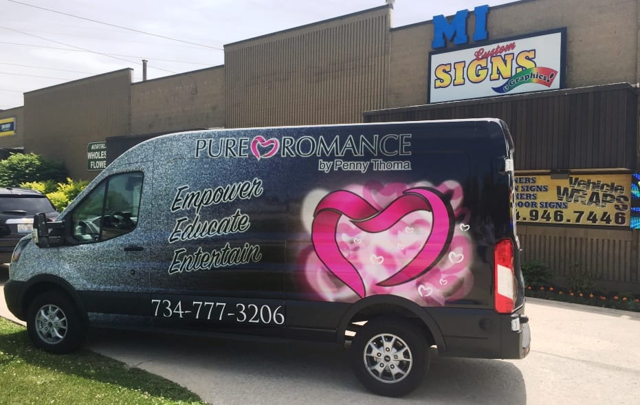 Pure Romance Full Wrap MI Custom Signs Taylor MI