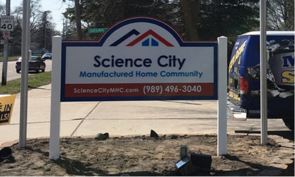Science City Post + Panel Sign