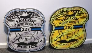Taylor Police Gator Foam Board Badge Cutouts MI Custom Signs Taylor MI