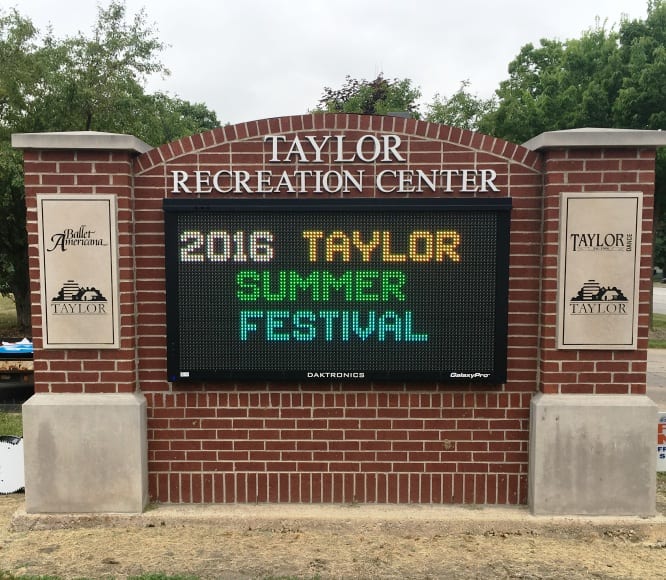 Taylor Rec Center Monument Sign Before MI Custom Signs Taylor MI