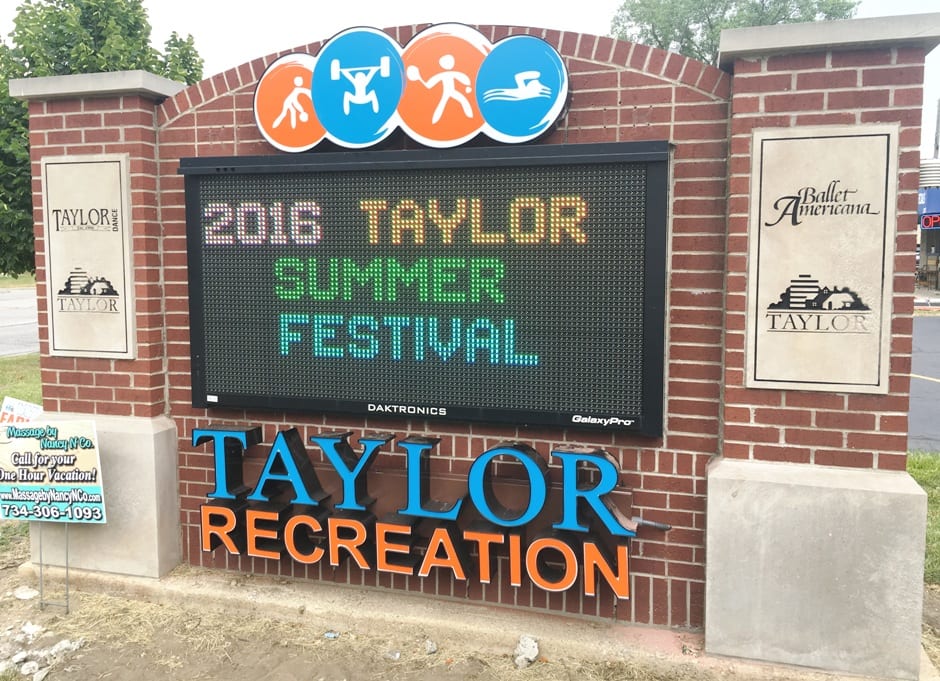 Taylor Rec Center Monument Sign MI Custom Signs Taylor MI