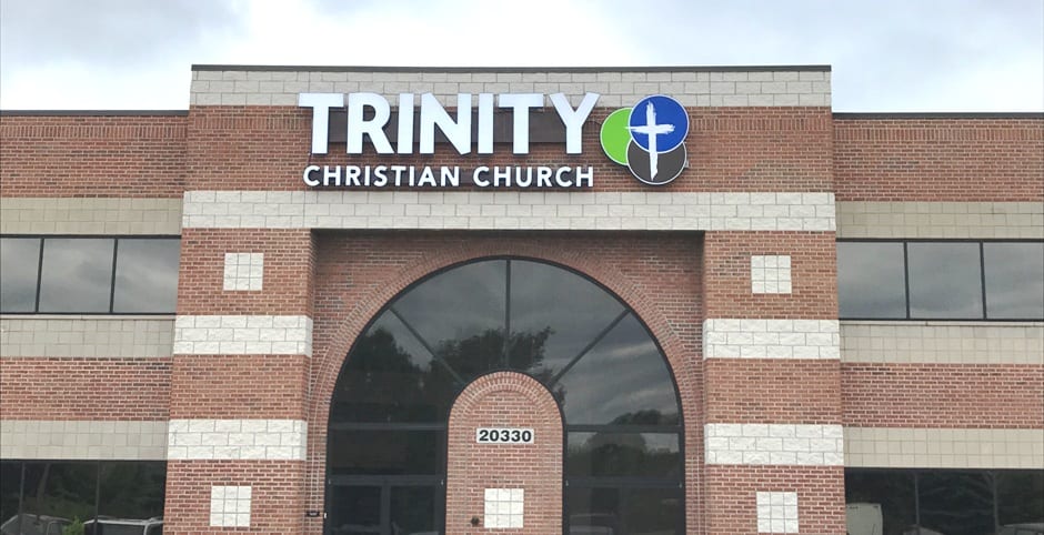 Trinity Christian Church Channel Letter Cloud Shape Sign MI Custom Signs Taylor MI