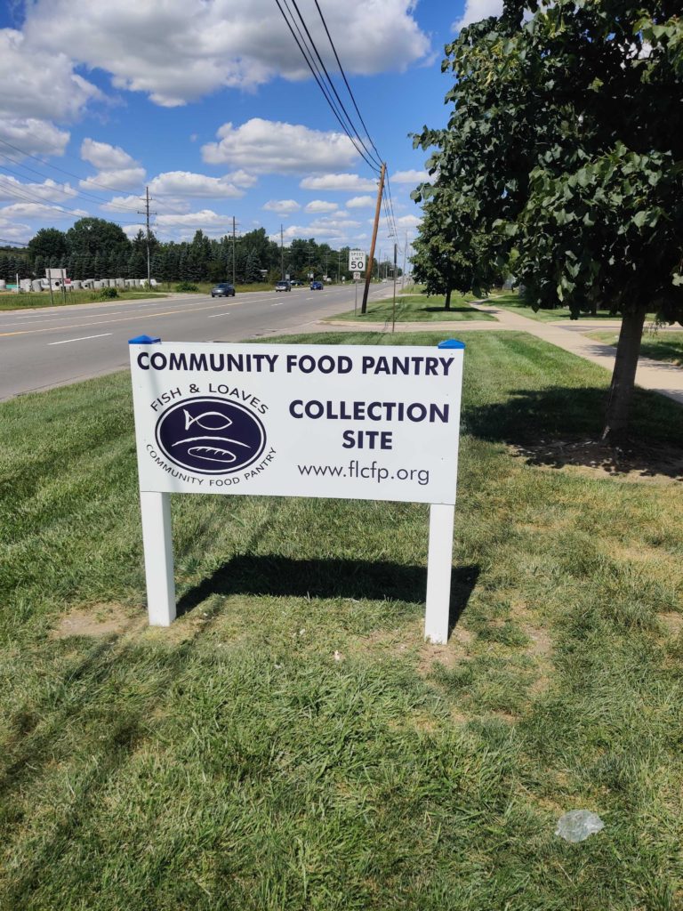 Fish And Loaves Community Food Pantry Collection Site Sign MI Custom Signs Taylor MI