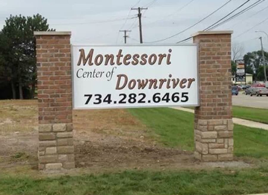 Monument Sign Montessori Center Of Downriver Up Close MI Custom Signs Taylor Mi