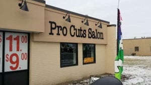 Pro Cuts Salon 3 Dimensional Lettering And Window Perforation Mi Custom Signs Taylor Mi